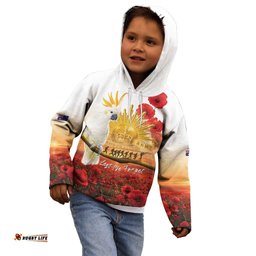 Australia Cockatoo ANZAC Day Kid Hoodie Lest We Forget LT05