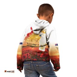 Australia Cockatoo ANZAC Day Kid Hoodie Lest We Forget LT05