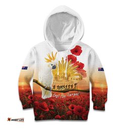 Australia Cockatoo ANZAC Day Kid Hoodie Lest We Forget LT05