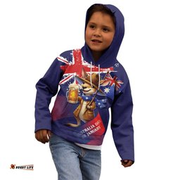 Australia Day Kangaroo Flag Kid Hoodie Aussie Aussie Aussie Oi Oi Oi LT9