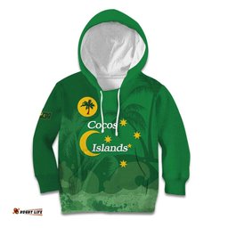 Australia Cocos Keeling Islands Kid Hoodie Southern Cross Palm Tree Pattern LT14