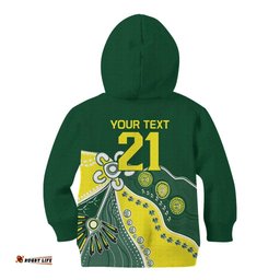 Custom Cricket Aussie Pride Kid Hoodie Indigenous Inspired LT9