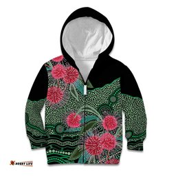 Australia Hakea Kid Hoodie Aussie Native Flowers Indigenous Art LT14