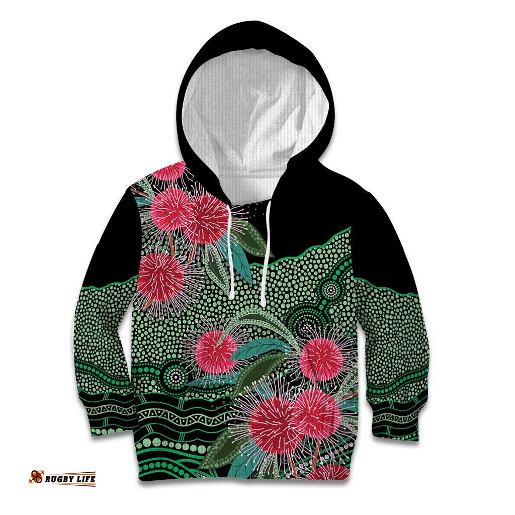 Australia Hakea Kid Hoodie Aussie Native Flowers Indigenous Art LT14