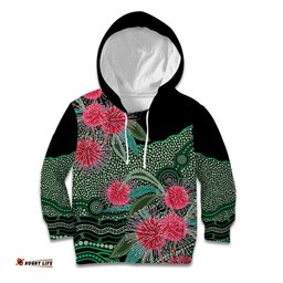Australia Hakea Kid Hoodie Aussie Native Flowers Indigenous Art LT14