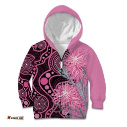 Australia Grevillea Kid Hoodie Aussie Native Spider Flower Indigenous Art LT14