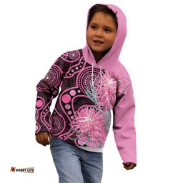 Australia Grevillea Kid Hoodie Aussie Native Spider Flower Indigenous Art LT14