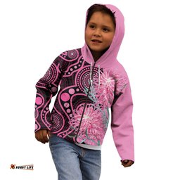 Australia Grevillea Kid Hoodie Aussie Native Spider Flower Indigenous Art LT14
