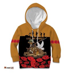 Australia ANZAC Day Personalised Kid Hoodie Honouring The Animals That Served LT9