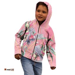 Australia Breast Cancer Awareness Kid Hoodie Pink Galah with Eucalyptus Flowers LT7