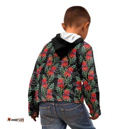 Australia Sturt's Desert Pea Kid Hoodie Aussie Native Flowers Indigenous Art LT14