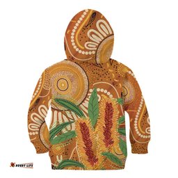 Australia Bottlebrush Kid Hoodie Callistemon Aussie Native Flowers Indigenous Art LT14