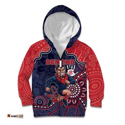 Custom Demons Football Kid Hoodie Aboriginal Dot Art Pattern DT05
