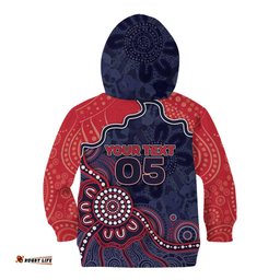 Custom Demons Football Kid Hoodie Aboriginal Dot Art Pattern DT05