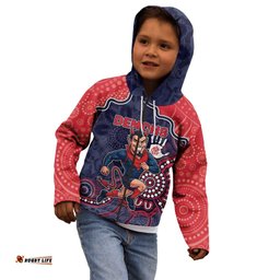 Custom Demons Football Kid Hoodie Aboriginal Dot Art Pattern DT05