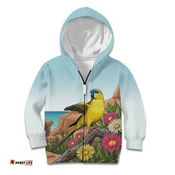 Australia Rock Parrot Kid Hoodie Pigface Carpobrotus Rocky Island Vibes LT14