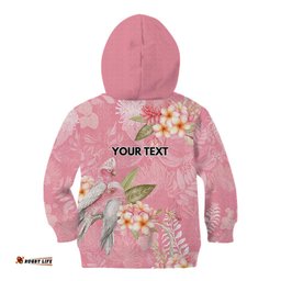Personalised Galah Cockatoo Fighting in Pink Kid Hoodie Australian Breast Cancer Spirit LT9