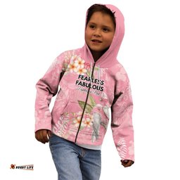 Personalised Galah Cockatoo Fighting in Pink Kid Hoodie Australian Breast Cancer Spirit LT9