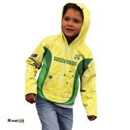 Australia Football Custom Kid Hoodie Go Socceroos Grunge Sporty Style LT14