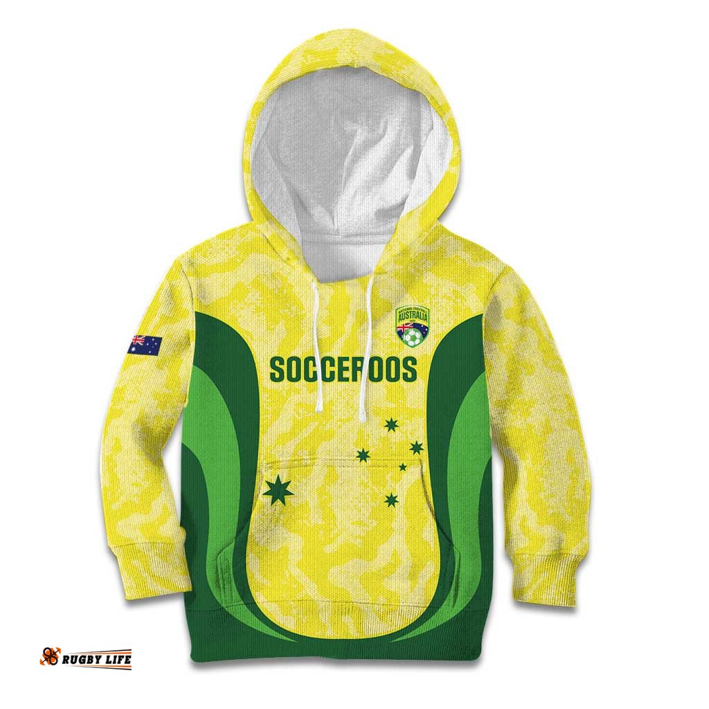 Australia Football Custom Kid Hoodie Go Socceroos Grunge Sporty Style LT14