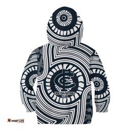 Carlton Football Club Kid Hoodie Indigenous Monochrome Dot Art Mascot Style TS04