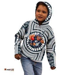 Carlton Football Club Kid Hoodie Indigenous Monochrome Dot Art Mascot Style TS04