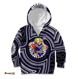 Fremantle Dockers Kid Hoodie Indigenous Monochrome Dot Art Mascot Style TS04