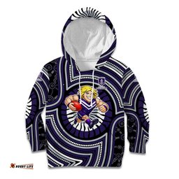 Fremantle Dockers Kid Hoodie Indigenous Monochrome Dot Art Mascot Style TS04
