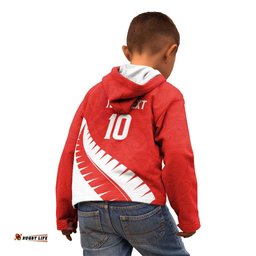 Custom New Zealand Cricket Kid Hoodie Kiwi Birds Haka Dance Red Fern Sporty Style LT03