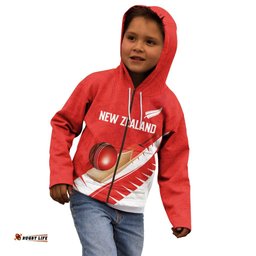 Custom New Zealand Cricket Kid Hoodie Kiwi Birds Haka Dance Red Fern Sporty Style LT03