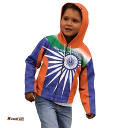 India Cricket Custom Kid Hoodie Ashoka Chakra with Flag Style LT9