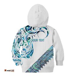 Kahui Whetu Paua shell Kowhaiwhai Taniko Personalised Kid Hoodie Turtle Tattoo Maori Tribal Style LT9
