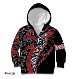 Koru Fern New Zealand Kid Hoodie Maori Tribal Pattern LT9
