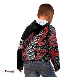 Koru Fern New Zealand Kid Hoodie Maori Tribal Pattern LT9