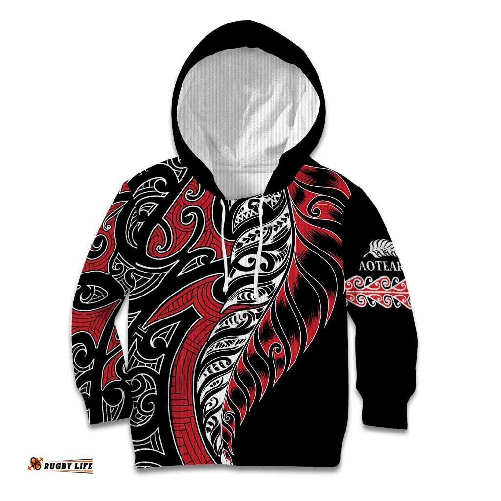 Koru Fern New Zealand Kid Hoodie Maori Tribal Pattern LT9