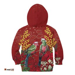 Merry Chrissie Australia King Parrots Kid Hoodie Aboriginal Art LT7