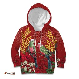 Merry Chrissie Australia King Parrots Kid Hoodie Aboriginal Art LT7