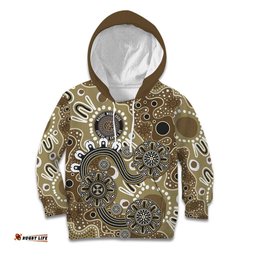 Personalised NAIDOC Week 50 Years Deadly Always Kid Hoodie Brown Aboriginal Artwork Dot Painting LT9