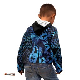 Humpback Whale Matariki New Zealand Kid Hoodie NZ Maori Paikea Poutama Luxury Blue LT14