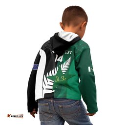 Custom New Zealand And Pakistan Cricket Kid Hoodie 2025 Black Cap Shaheens Together LT14