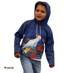 Merry Cocka-mas Kid Hoodie Australia Christmas Blue Art LT9