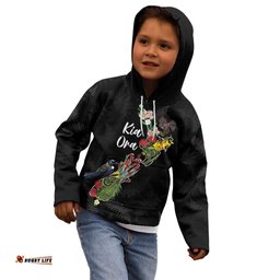 Kia Ora New Zealand Floral Personalized Kid Hoodie Black LT7