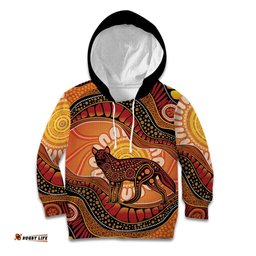 Indigenous Dingo Australia Kid Hoodie Australian Aboriginal Art Proud LT14