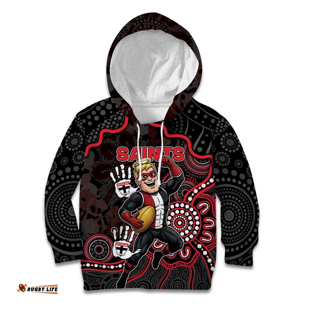 Custom Saints Football Kid Hoodie Aboriginal Dot Art Pattern DT05