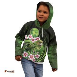 New Zealand Aotearoa Kakapo Kid Hoodie Maori Pattern With Manuka Galaxy Style LT05