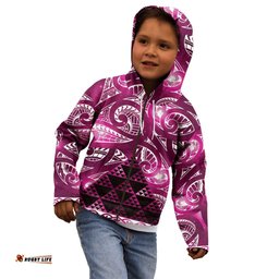 Matariki New Zealand Kid Hoodie NZ Niho Taniwha Maori New Year Pink Galaxy LT14