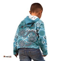 Personalised NAIDOC Week 50 Years Deadly Always Kid Hoodie Teal Aboriginal Artwork Dot Painting LT9