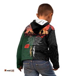 New Zealand and Australia ANZAC Day Kid Hoodie Lest We Forget Indigenous and Maori Pattern LT03
