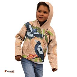 Magpies On Eucalyptus Australia Aboriginal Kid Hoodie LT7