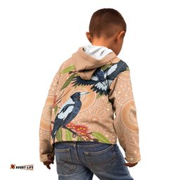 Magpies On Eucalyptus Australia Aboriginal Kid Hoodie LT7